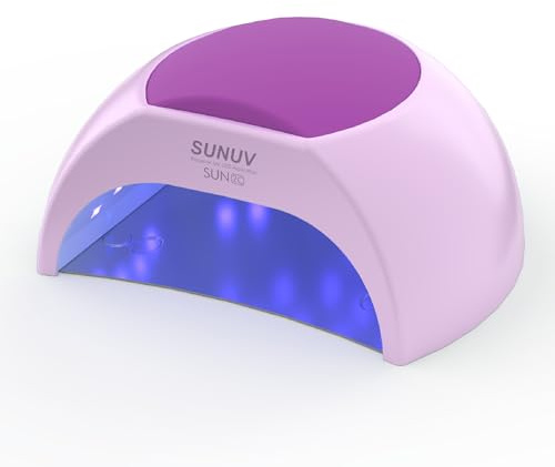 SUNUV SUN2C 48W lampada UV per unghie, lampada per unghie LED UV con 4 impostazioni timer, luce LED compatibile con tutti i tipi di gel, asciugatura rapida, colore viola