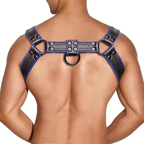 Thcbme Arnés de cuero para hombre, cintura y pecho, tirantes, rave, club, fiesta de Halloween, Navidad, cosplay, accesorios diarios, gótico punk