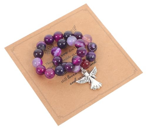 VALICLUD Trauerarmband-set Mit Beileidssteinen Und Karte Zum Verlust Eines Freundes Gedenkschmuck Für Trauernde Mama Und Papa