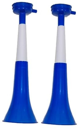 Trompetas Vuvuzela Dos cuerpos. Accesorio para fútbol y Celebraciones Deportivas. Bocina de Aire ruidosa para la animación Ideal para Transportar (Grecia, 2 Productos)