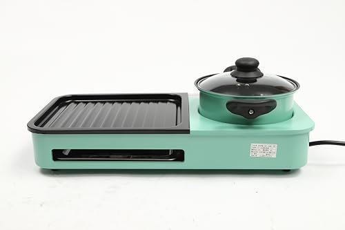 3 in 1 Electric Grill Electric Smokeless Grill with Hot Pot 2200w Indoor Korean BBQ Grill Detachable Shabu Hot Pot Electric Barbecue Frying Soup Making for 2-3 People