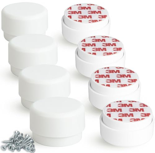 F!XBL Möbelfüße verstellbar selbstklebend Füße für Möbel Ø 55 mm Möbelerhöhung 23-35 mm hoch 8er Set Möbelbeine Rund Weiß