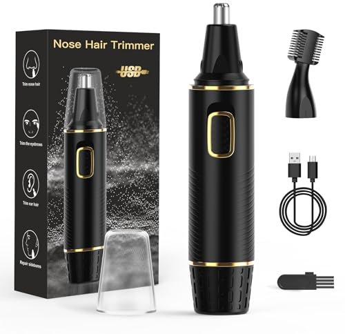 Brigin TagliaPeli Naso e Orecchie Professionale Indolore Ricaricabile Impermeabile IPX7 e facile da pulire,Ricaricabile USB Rasoio Tagliapelli Naso Professionale Trimmer