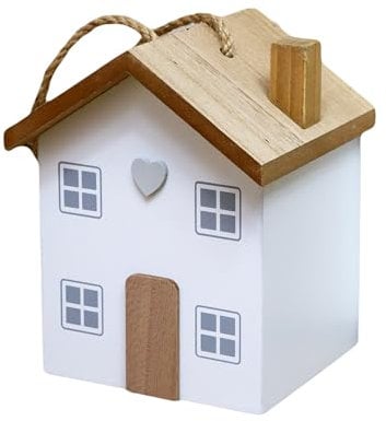 Wooden House Block Doorstop White Weighted Country Heavy Wood Home Door Stopper