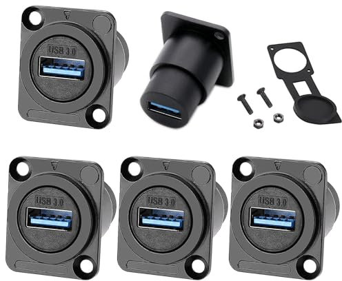 PENGLIN 5PCS D-Type Prise USB3.0 Montage Panneau,Adaptateur de Passage USB3.0,USB 3.0 Femelle à Femelle Coupleur