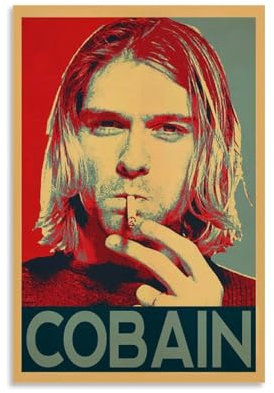 XXueMei Kurt Cobain Musikposter, Albumcover, Poster, dekorative Gemälde, Leinwand, Wandposter und Kunstdrucke, moderne Heimdekoration, Poster, 20 x 30 cm, ungerahmter Stil