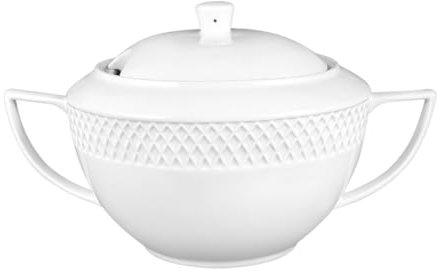 Wilmax - Suppenterrine mit Deckel - 2800ml - Vase aus Porzellan - weiß - Hitzebeständige Terrine - Servierterrine für Suppe oder One-Pot Gerichte - Spülmaschinenfest