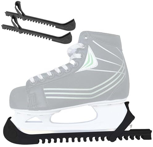 GOMETY 1Paar Universal Kufenschoner für Schlittschuhe Eishockey, Schoner für Schlittschuhkufen, Verstellbarer Klingenschutz Kufenschutz für Eiskunstlauf Kinder Erwachsenen für alle Größen Schwarz (1)