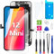 Hoonyer Für iPhone 12 mini Display Ersatzbildschirm LCD Touchscreen Display Vorinstallierte Frontkamera Näherungssensor Reparatur Kit Komplette Ersatzbildschirm mit Werkzeug (Schwarz) (12 mini)