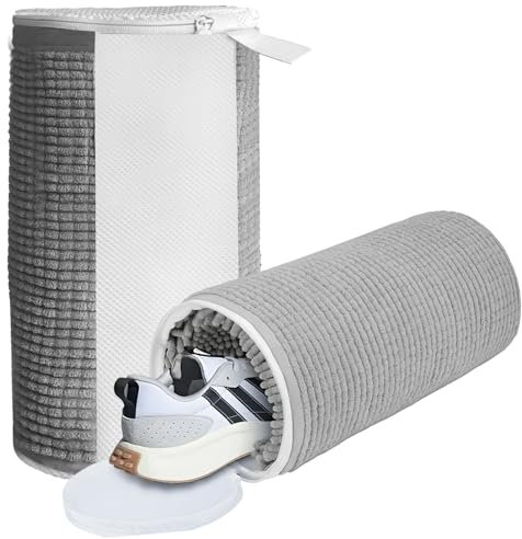 Ezkamfort 2 Stück Schuhwaschbeutel Waschmaschine,Schuhe Waschbeutel,Rundum Reinigung,Wiederverwendbarer Wäschesack Schuhe Waschmaschine mit Verstecktem Reißverschluss,Wäschenetz für Sneaker