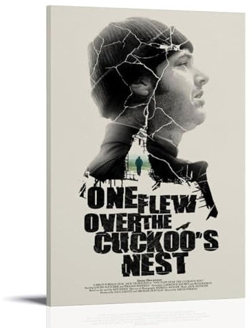JIRUAHHY Poster One Flew Over The Cuckoo's Nest, Schlafzimmer, Wohnzimmer, Wandkunst, Dekoration, Poster, 20 x 30 cm, Rahmenstil
