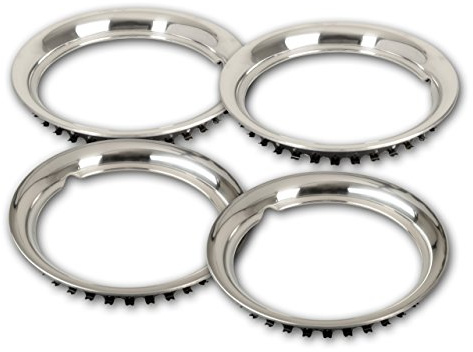 Hansen Styling Parts Felgenring (4 Stück) 16 Zoll aus Edelstahl – Tiefe 40mm – Befestigungskranz aus Federstahl - universell passend für PKW, Oldtimer, Youngtimer Stahlfelgen, etc..