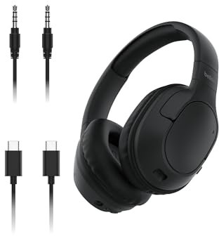 Belkin SoundForm Surround Bluetooth Over-Ear Headphones, Environmental Noise Cancelling Headphones, Wireless with 60H Playtime and Soft Ear Cups for iPhone, Galaxy, iPad, Travel, Home or Office, Black