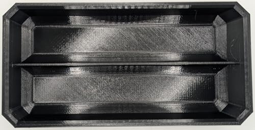 Slim Low Profile Bins/Organizers/Dividers/Small Parts Tray for Milwaukee Packout (BLACK, 2 COMPARTMENT LONG RECTANGLE)