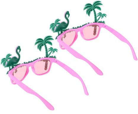 BESPORTBLE 3 Ensembles Lunettes Flamant Rose Adultes Décorations D'anniversaire De Flamants Roses Luau Fête Des Décorations Hawaïennes Décoration De Fête De Plage Hawaïenne 2 Pièces * 3