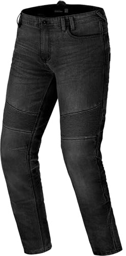 SHIMA Zenith Motorrad Jeans Herren mit Protektoren GFLEXX Knieprotektoren Motorradhose Kurzgrößen Hosen für Mann Protektorenhose Textilhose Urban Stretch Jeanshose Lang (Männer, Schwarz, 40/32)