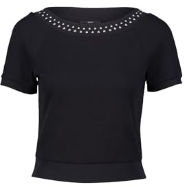 zero Damen Shirt mit Nieten 40, Patch BlackSilver