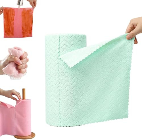 Lot de 30 rouleaux d'essuie-tout ultra absorbants et réutilisables, pour usage sec et humide, torchons de cuisine