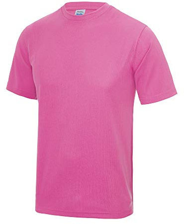 Just Cool Mens Performance Plain T-Shirt (XXL) (Electric Pink)