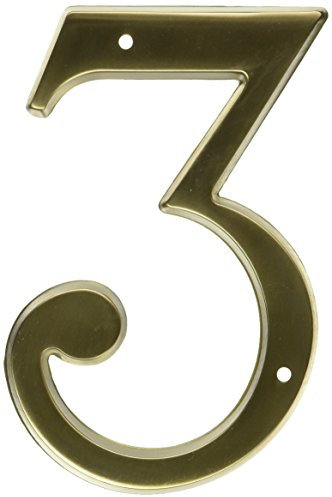 Baldwin 90673033# 3 House Number, Vintage Brass