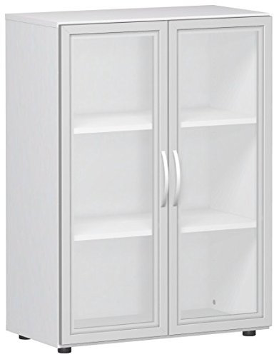 Gera Möbel Schranksystem Flex Flügeltürenschrank, Drehtürenschrank, Holzdekor, weiß, 80 x 40 x 110.4 cm