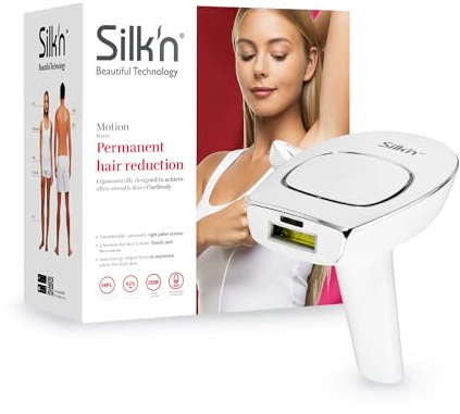 Silk'n Hair Remover for Light and Dark Skin, Permanent Hair Removal, 350,000 Light Pulses, Pulse and Glide, HPL, Motion, White, FGP1PE4001