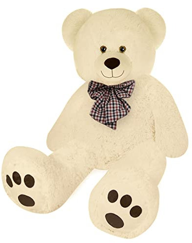 monzana® Teddybär L - XXXL 50-175cm Weiches Fell Schleife Tatzendruck Geschenk Plüschtier Kuscheltier Stofftier Riesen Teddy Bär