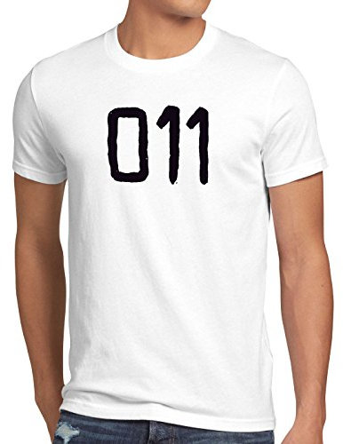 style3 011 Eleven Herren T-Shirt Elfi Jane Hopper Tattoo, Größe:L;Farbe:Weiß
