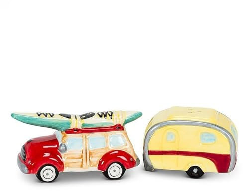 Abbott Collection Woody Car & Camper Salz- und Pfefferstreuer 5,1 cm hoch, mehrfarbig