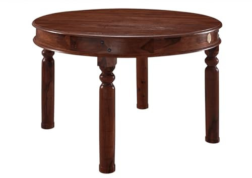 MASSIVMOEBEL24.DE Oxford Esstisch rund Akazie #331 - Verschiedene Größen, Farbe:Dunkelbraun lackiert, Größe:100x100 cm