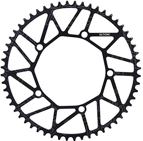 Dilwe Fahrrad Kettenblatt, 56T 130BCD Fahrrad Single Speed MTB Kettenblätter für die Meisten Fahrrad Rennrad Mountainbike(56T)
