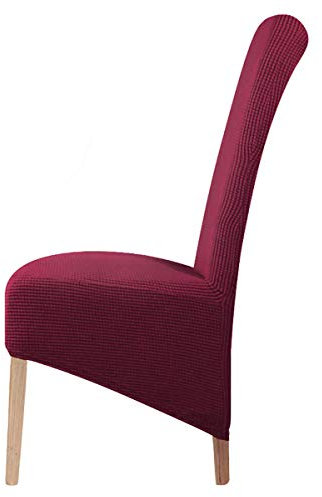 LANSHENG Stretch XL Stuhlhussen für Esszimmerstühle 2/4/6 Pcs Stuhl Schutzbezug, elastische Stuhl Protector Sitzbezüge für Esszimmer Hochzeitsbankett Party Dekoration (Weinrot 1,4 pcs)