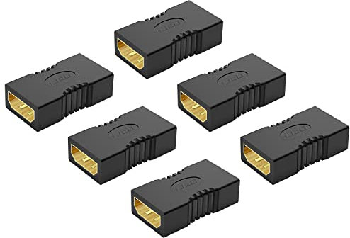 J&D 8K HDMI Coupler, 8K@60Hz/4K@120Hz HDMI 2.1 Female to Female Connector HDMI Extender, Support 3D, HDR, HDCP, ARC,Compatible with DVD, Blu-ray, TV, Laptop, PC, Monitor, 6 Pack