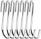 Swatowot 12 ganci a S robusti, 10 cm, ganci a forma di S, grandi grucce per cucina, bagno, camera da letto e ufficio (12 pezzi, XL, argento)