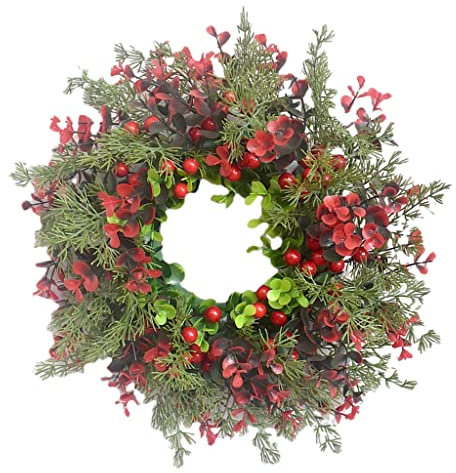 Tubayia Weihnachtskranz Künstlicher Eukalyptus Kranz Weihnachtsbaum Ornament Fenster Haustür Dekoration 30cm