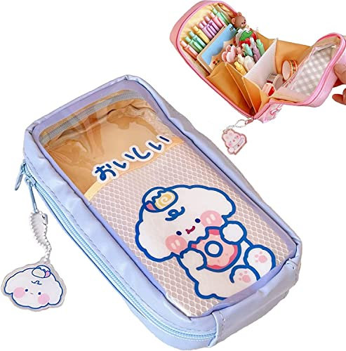 LILOVE Kawaii Federmäppchen – niedliches Federmäppchen, ästhetisch für Mädchen, große Kapazität, Stiftebeutel, robuste Tasche, Schulbedarf für Teenager-Mädchen – kann 60 + Stifte halten