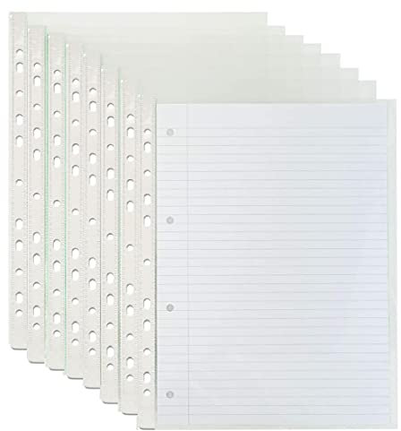 G4GADGET A4 Kunststoff-Taschen, gelocht, 10-15 Blatt, 30 Mikron, für Ordner, Aktenmappe, Hüllen (50 Stück)