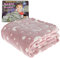 Keyohome Fleecedecke für Kinder, 150 x 180 cm, leuchtend, phosphoreszierend, für Bett, Schlafzimmer, Sofa, glänzend, glänzend, leuchtet in Schwarz, Mond und Stern, Rosa