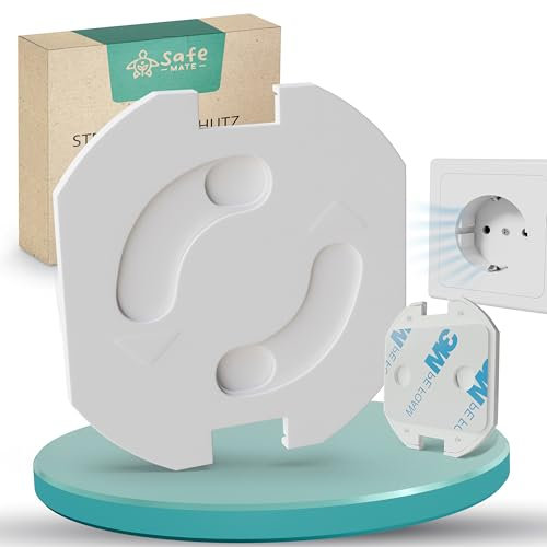 SafeMate® (30Stk.) Steckdosen Kindersicherung - Mit KIDSAFELOCK 2.0 Steckdosenschutz Kindersicherung für extra Sicherheit - Steckdosenschutz Baby, für eine Sichere Umgebung für Babys & Kleinkinder