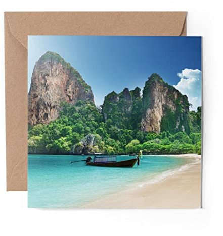 1 x Grußkarte (Fotoeinsatz) – Thai Beach Paradise Thailand – blanko Geburtstagsfeier Jahrestag #13076