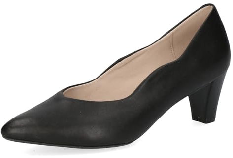 CAPRICE Damen Pumps aus Leder mit Trichterabsatz, Schwarz (Black Nappa), 37 EU