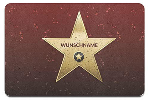 Partycards personalisierte Fußmatte 67 x 44 cm, mit Namen - Motiv Walk of Fame Stern, personalisiert mit Namen- rutschfest und Langlebig, Fussmatte innen, Einzugsgeschenke Wohnung, Wohnungs Zubehör