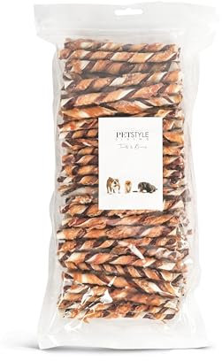 Petstyle Living Bâtonnets à mâcher au Poulet & Bœuf - Collation pour Chien - 100 Pièces