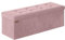 SONGMICS Storage Ottoman, Foldable Small Ottoman Foot Rest, 38 x 110 x 38 cm, Cube Ottoman with Storage, Load up to 300 kg, for Living Room, Bedroom, Entryway, Jelly Pink LSF277R51
