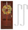 SYEYCW 2 Pièces Crochet Couronne de Noel Porte, 31cm Crochets à Couronnes, Crochet de Porte De Noël pour Porte d'Entrée, pour Décoration de Noël, Halloween, Décorations de Noël en Plein Air (Blanc)