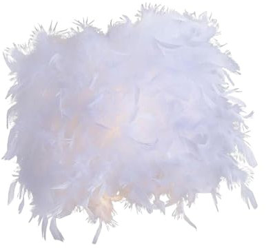 Fenteer Feder-Lampenschirm, Hängender Lampenschirm, Modernes Zubehör für Tischlampe und Stehlampe, Pendelleuchte, Abdeckung für Hochzeitsdekoration, Durchmesser 50 cm
