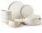 AmorArc Service de table 12 pièces en céramique pour 4 personnes, assiettes et bols en grès moucheté avec terre cuite non émaillée – Résistant aux rayures, au lave-vaisselle et au micro-ondes – Beige