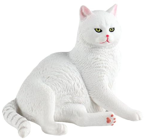 Milisten Figurine Di Gatto Giardino Statua Del Gatto Di Plastica Desktop Bianco Gatto Seduto Lateralmente 2. 7 Simpatico Gatto Arredamento Giardinieri Patio Cortile Prato Portico Ornamento