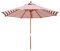 Sombrilla de Jardín de Madera de 270cm, Sombrilla de Patio de Rayas Rojas y Blancas, Paraguas con Protección UV, Sombrilla de Mercado para Balcón Cubierta Patio Playa Piscina