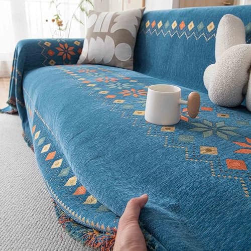 YWQJL Sofa Überwurfdecke rutschfest L Form 3/4/2 Sitzer Sofaüberwurf Decke Ecksofa Vintage Couch Überwurf Sofadecken Für Sitzfläche Sofa Schutzdecke(#5,180x300cm)